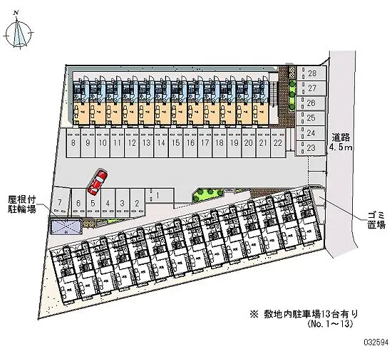 ★手数料０円★仙台市宮城野区萩野町４丁目　月極駐車場（LP）